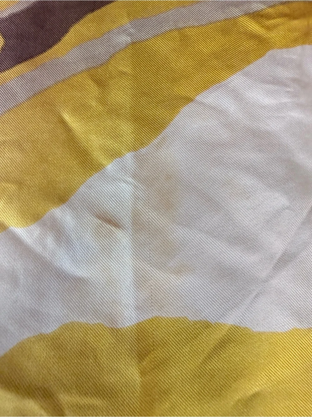 Vintage Christian Dior Yellow & Taupe Silk Scarf